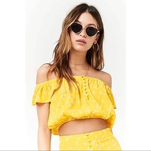 Forever 21 Calla Lily Crop Top